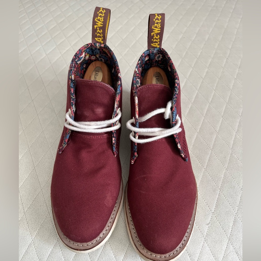 Men’s Dr. Martens Liberty 2 eye boot in cherry canvas.